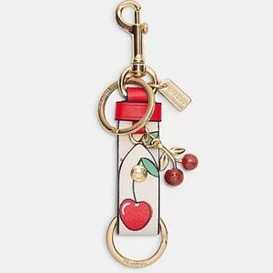 Trigger Snap Bag Charm With Heart Cherry Print